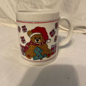 Vintage Christmas Bear Ceramic Mug